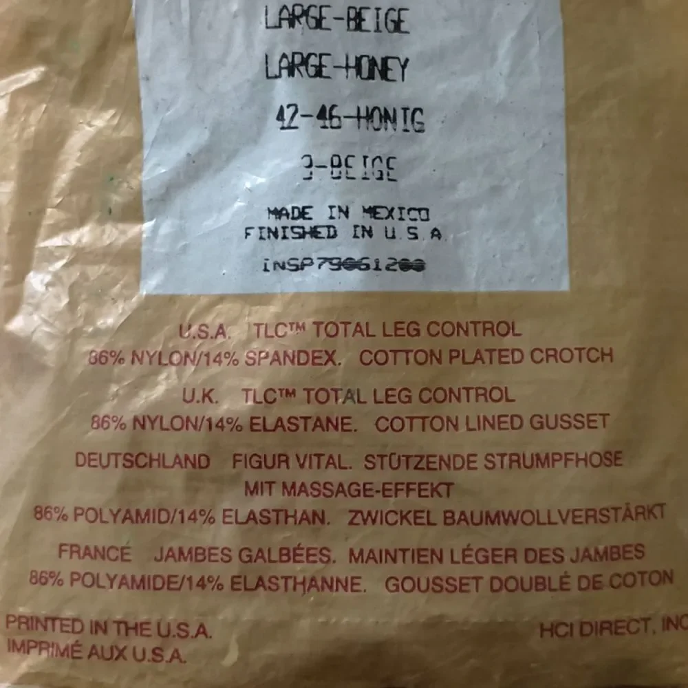 Vintage Silkies Ultra TLC Support Pantyhose Beige Large Honey Nylons NEW Sealed.